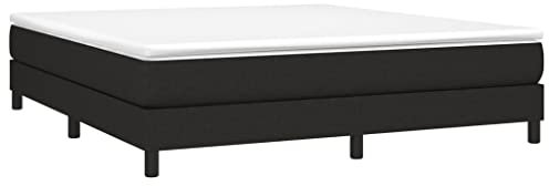 vidaXL Boxspringbett mit Matratze Bettgestell Doppelbett Polsterbett Bett Hotelbett Bettrahmen Lattenrost Schlafzimmerbett Schwarz 180x200cm Stoff