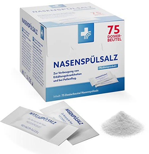 Nasenspülsalz zur Herstellung einer isotonen Lösung: Zur Nasendusche bei Erkältungen und bei Pollenallergie, 75 Beutel