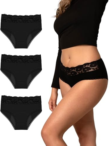 Mademoiselle Culotte - Culotte Menstruelle Lavable - 4 Couches Ultra-Absorbantes Flux Léger à Abondant - Protection Hygiénique Réutilisable sans Fuite – Coupe Haute Indémodable - Marque française - M