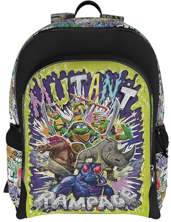 CYPBRANDS Unisex Kinder Ninja Turtles, 43 cm, anpassbar an Trolley-Mutants Rucksack, bunt