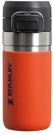STANLEY 1913 Quick Flip Stainless Steel Water Bottle 0.47L - Keeps Cold For 7 Hours - Leakproof - BPA-Free Thermal Flask - Dishwasher Safe - Cup Holder Compatible - Tigerlily Plum