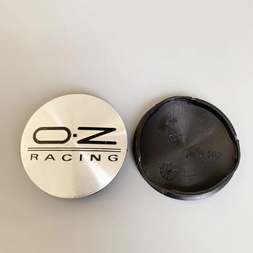 ZGCYK 4 Stück Radnabenkappen für OZ 55mm/52mm Felgendeckel Radkappen Reifen Felgen Radnabenabdeckung Zubehör,Silverstyle