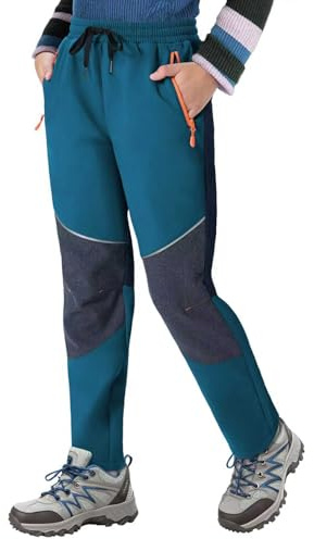 ANGEL CITIZ Pantalon Ski Enfant Softshell Doublé Thermique Imperméable Coupe Pantalon de Montagne Outdoor Randonnée Neige pour Garçons Filles