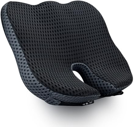 FOUNDCOOL Coussin Siège Voiture Conducteur - Rehausseur d'Assise Ergonomique avec Mousse Mémoire de Forme - Siege Coccyx Orthopédique pour Adulte - Confort pour Bureau, Fauteuil Roulant et Auto