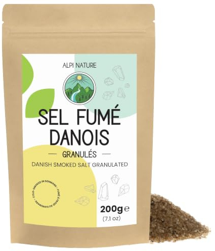 Alpi Nature Danskt Rökt Salt Granulat 1-3mm 200g, Rökt Havssalt, Kallrökt Bokträ Granulerat Havssalt