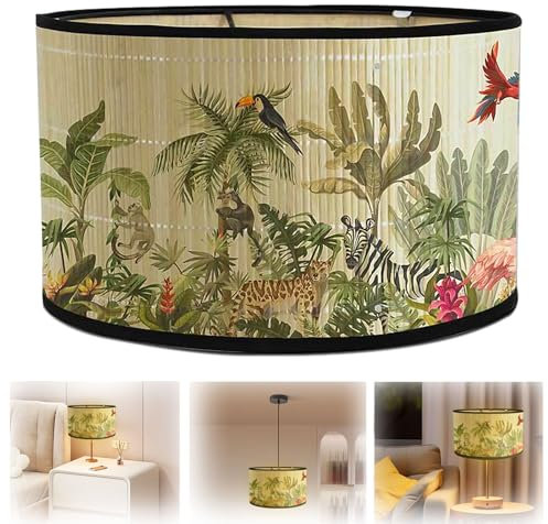 Yunlaishaocer Paralume in tessuto, 30 x 20 cm, paralume rimovibile per lampada da tavolo con stampa antica, lampada da terra, paralume da comodino, lampada da terra retrò (C)