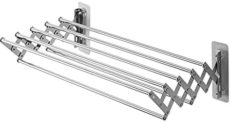 Porte-serviettes télescopique pliable en acier inoxydable pour salle de bain réglable 65 à 105 cm Design élégant