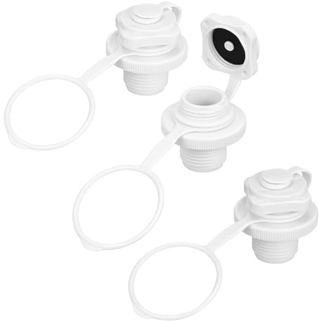 GLEAVI Tapón de Válvula de Rosca Espiral para Bote Inflable Válvula de Aire de 22 MM sin Base 3 Unidades Repuesto para Kayak Colchón Inflable y Piscina Inflado Rápido y