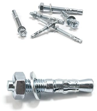 15 stycken bultankare M10, betongankare tunglastankare tunglastdybel M10x60mm, ankarbultar för räcken, betong, fönster, sten, maskiner, balkar, ankarskruvar, muttrar set