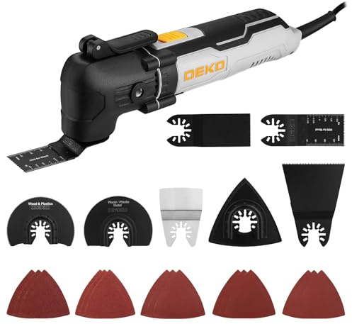 Oscillating Tool 2.5 Amp, 22000RPM, 3° Oscillating Multitool Kit with 22-Piece Accessories, 6-Speed Control, Quick-Lock Blade Change, ideal for Cutting,Sanding,Scraping&Grinding