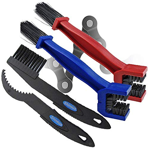 Motorcycle & Bicycle Chain Cleaning Brush Mountain Bike Cleaning Maintenance Tool 4PCS