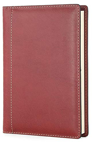 PROGRESSIO Agenda 2026 calendario giornaliero TEXAS 12 mesi planner a righe A5 (15 x 21cm) - Handmade in Italy - Bordeaux