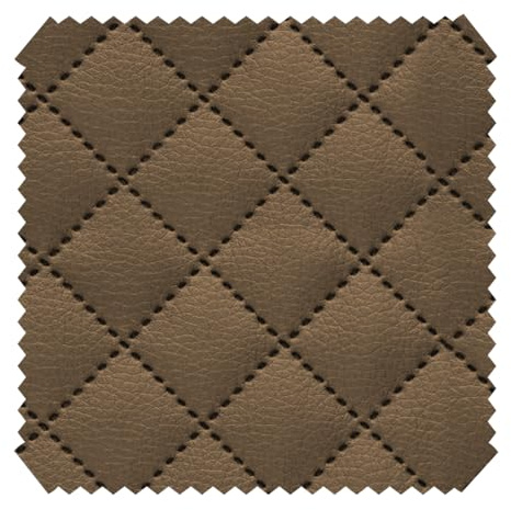 novely® SOLTAU Kunstleder - 3-lagig gesteppter Möbelstoff - Kaschierter Volumen-Polsterstoff mit Karo-Muster - Pflegeleichte Meterware 1lfm | Farbe: 34 Dunkelbeige