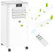 HOMCOM Mobile Klimaanlage 8000BTU 4-in-1 Klimagerät mit Abluftschlauch, Kühlen, Lüften, Entfeuchten und Schlafen, 24h Timer mit Fernbedienung Nutzungsraum 13-18㎡ ABS Weiß+Grau 38 x 35 x 70,5 cm
