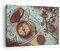 ARTTOR Bilder auf Leinwand Kompass Vintage Karte Leinwandbild 70x50cm Wandbilder Dekoration Wohnzimmer Schlafzimmer Küche Deko Klein Wanddeko Bild Wand Kunstdruck Art Wall Decor Canvas AA70x50-4302