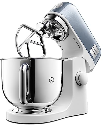 Kenwood kMix Editions KMX760BL Küchenmaschine, 5 l Edelstahl Schüssel, Safe-Use-Sicherheitssystem, Metallgehäuse, 1000 Watt, inkl. 3-Teiligem Patisserie-Set und Spritzschutz, Blau Metallic