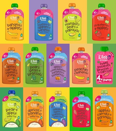 Ella's Kitchen Stage 1 Mixed Case Selections Organic Baby Food From 4+ Months (14x120g)
