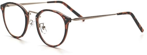 KAEOISFU Vintage Rund Lesebrille 1,5 für Damen, Retro Metall Blaulichtfilterung Computerleser, Lesehilfe Gegen Augenermüdung Leser Brille