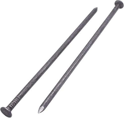 Generic (Pack of 30) Carbon Steel 15/64 x 7-7/8 (6.0 x 200 mm) Construction Nails Flat Round Head Multi-Purpose Common Wire Nails Woodworking