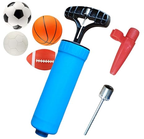 Piccola Pompa Portatile ad Aria Manuale Con Ago e Ugello per Palloni, Palloncini, Pallacanestro e Calcio
