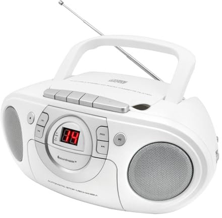 Soundmaster SCD5100WE Radio Kassettenspieler mit CD Spieler in weiß