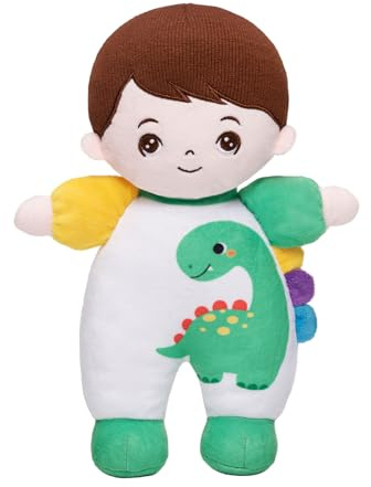 OUOZZZ Muñeca para bebé, 25 cm, muñeco de Tela Suave, Dinosaurio, muñeca de Peluche para niños a Partir de 3 Meses – Regalo para Nacimiento niño niña
