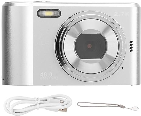 48MP 1080P Barnkamera med 8X Digital Zoomkamera för Barn Selfie-kontinuerlig Fotografering Bärbar Kamera med Fyllningsljus USB-kabel