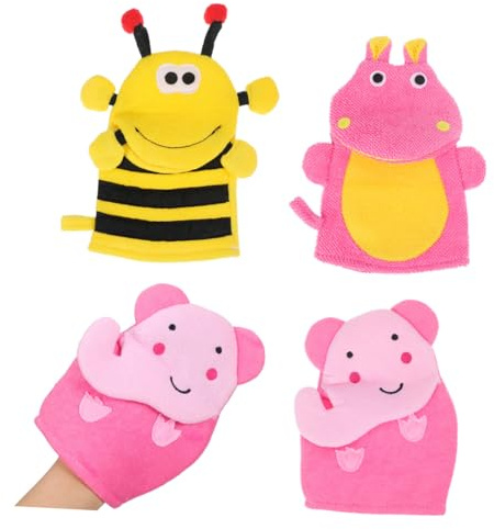 MUCKLILY 3 pièces de Bain pour Garçon Fille Doux et Exfoliants de Massage pour Peau Sensible Brosse pour Tout- Nettoyage et Stimulation Cutanée