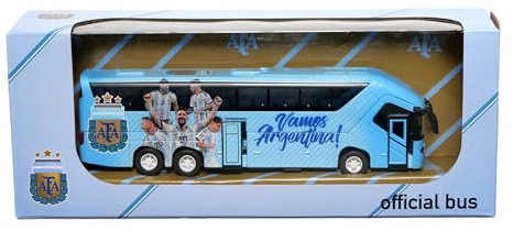 Autobus in miniatura da collezione ufficiale della nazionale argentina - Giocattolo di autobus di calcio pressofuso di alta qualità con motore a frizione - Pull-Back & Go - Merce di calcio con licenza