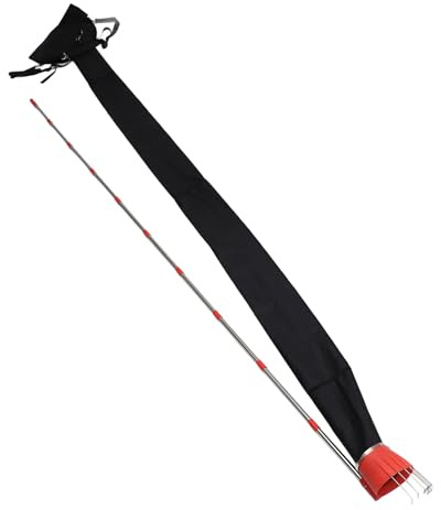 BTOSEP Recogedor de Frutas Profesional, Poste Recolector de Frutas de Acero Inoxidable con Bolsa de Embudo de Recolección para Manzanas, Peras, Naranjas, Aguacates y Huerto