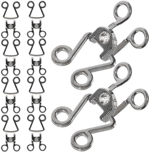 Artibetter Lot de 10 Crochets à Coudre Métalliques Couleur Gunmetal, Attaches Invisibles pour Vêtements, Fermetures à Œillet Robustes pour Jupe et Soutien-gorge, Accessoires Couture