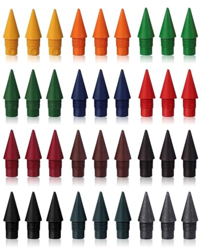 MenYiYDS 36 Pezzi Punta di Matita Senza Inchiostro, mine per matite meccaniche, Matita Eterna Sostituibile Ricarica, per Matita Senza Inchiostro, Matite Eterna, Matita Infinita (Colorati)