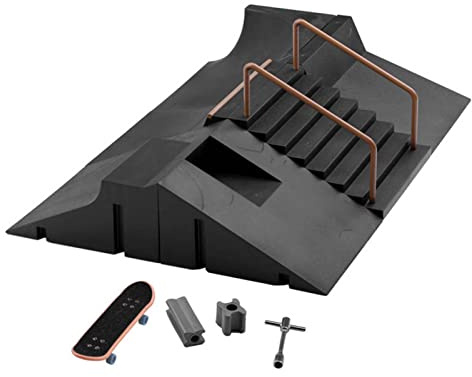Niktule Kids Fingerboard Skate Park Kit, Finger Skateboard Set, Finger Skateboard Toy Assembly Ramp Accessories Skateboard Training Props Toy for Kids