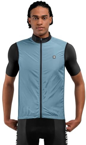 SIROKO - Winddichte Fahrradweste V1 Manghen - L - Stahlblau
