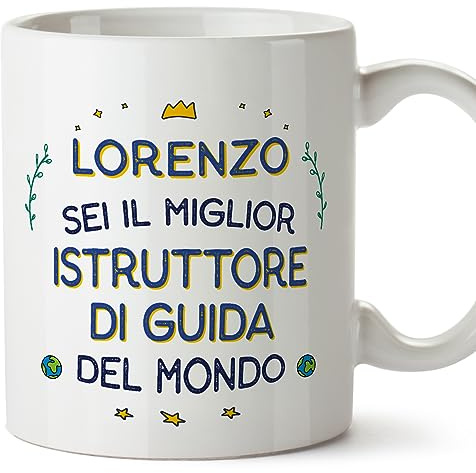 Mugffins Tazza Personalizzata in ceramica per ISTRUTTORE DI GUIDA uomo 11 oz / 350 ml - In italiano - Migliore del Mondo - Idea regalo per compleanno, anniversario, natale, laurea