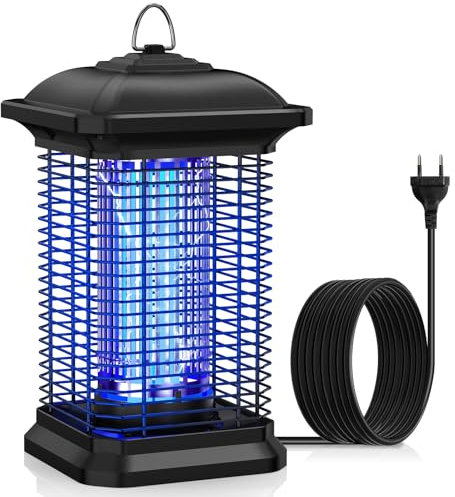 Lampe Anti Moustique UV 18W, 1800V Élimination Efficace des Insectes Volants, portée 80m², résistance IPX4, idéale pour intérieur