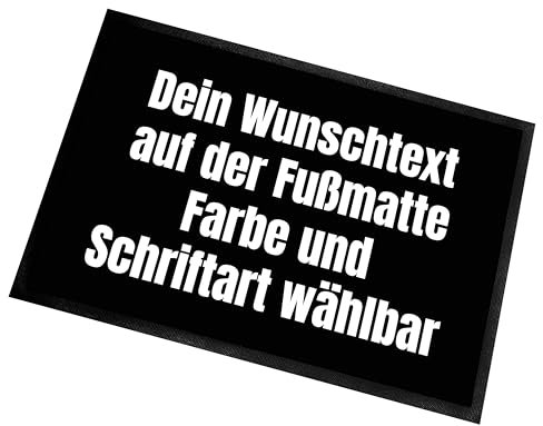 personalisierte Fußmatte | Türmatte | Dein Wunschtext auf der Fußmatte Farbe und Schriftart wählbar | 60x40cm | für innen und außen | Vorleger für die Haustür/Flur | Geschenk zur ersten Wohnung
