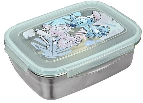 Undercover - Disney Stitch Brotdose mit Gummidichtung - aus Edelstahl - 550 ml Fassungsvermögen - Sandwichbox Schule - Brotzeitdose für Kinder - Lunchbox