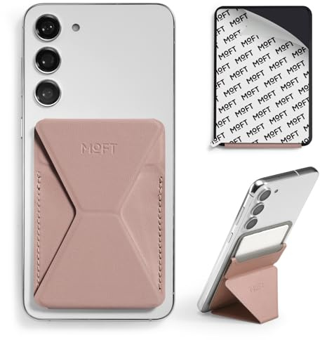 MOFT Portafogli Portacarte per Cellulare, Porta carte Adesivi Supporto per Telefono, Invisibile Adesiva Supporto Cellulare in MOVAS Pelle Vegana per iPhone Android Smartphone (Classic Nude)