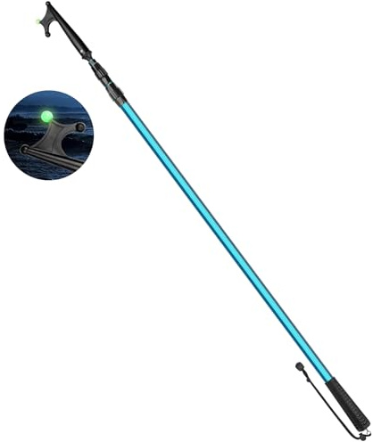 SAN LIKE Gancio telescopico per barche telescopico, per docking in alluminio, allungabile, con perla luminosa, stabile, leggero, antiscivolo, 3,6 m