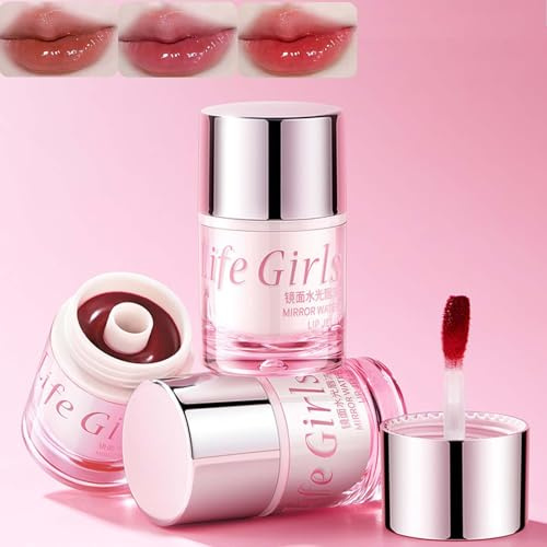 3Pcs Hydrating Gloss Set,Gloss Repulpant Lèvres Coréen Longue Durée Jelly Pink Hydratant Naturel,Brillant à Lèvres Pigmenté,Anti-bavure et Sans Tache pour les Femmes et les Filles