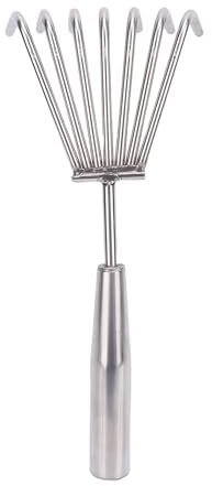 Nurnesy 7 Tinte in Acciaio Inossidabile Rastrello a Mano Piccola - Manico Comodo, Robusto Merlo di Terreno e Spiaggia, Multipopoli per il Giardinaggio