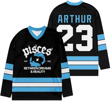 James-Arthur Jersey James Merch Arthur Unisex Long Sleeve V-Neck Sports 33 Hockey Jersey for Fans Black L