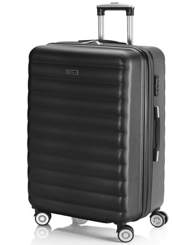 ITACA - Maleta Mediana con 4 Ruedas Giratorias para Viajes Largos Tipo Trolley Ideal como Maletas de Viaje Grandes 23 Kilos y Maleta Viaje Mediana Resistentes, Antracita
