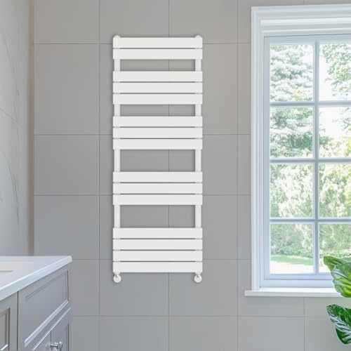 NRG 1600 x 600 mm Designer Flat Panel Heated Towel Rail Radiator White