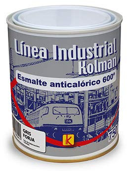 Kolmer Esmalte anticalórico 600 °c gris forja. Pintura anticalórica alta temperatura (375 ml.)