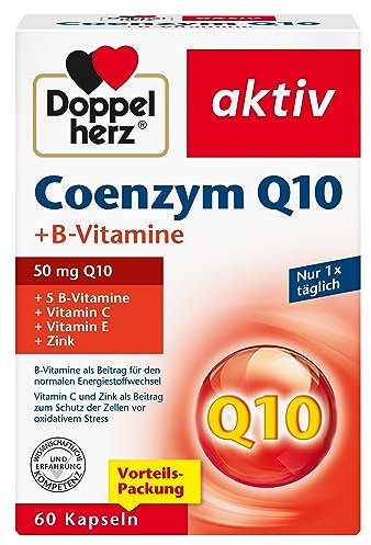 Doppelherz Coenzym Q10 + B-Vitamine - mit Zink, Vitamin B6, B12 und C als Beitrag zur normalen Funktion des Immunsystems - 60 Kapseln