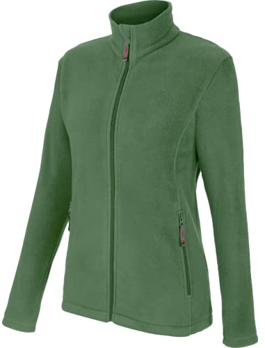 WÜRTH MODYF Fleecejacke Damen Job+ – Atmungsaktives Arbeitsfleece – perfekt für Handwerk, Werkstatt, Arbeiten im Freien in Grün – Größe M