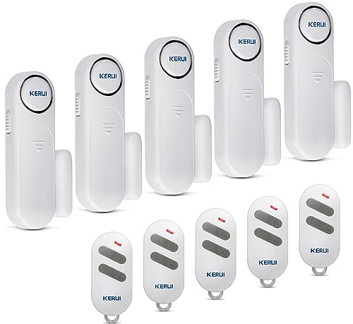 Alarma para Puertas y Ventanas, Timbre Alarmas para Casa con 5 Sensor Puerta 5 Mandos a Distancia, 3 Modos 120dB Sirena Alarma para Casa Niños, Hogar