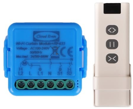 Cloud Even Interruttore Tapparelle WiFi con Telecomando RF, Modulo Interruttore Wifi per Tapparelle Elettriche, Compatibile con Alexa e Google Home,tuya/smartlife app (1)